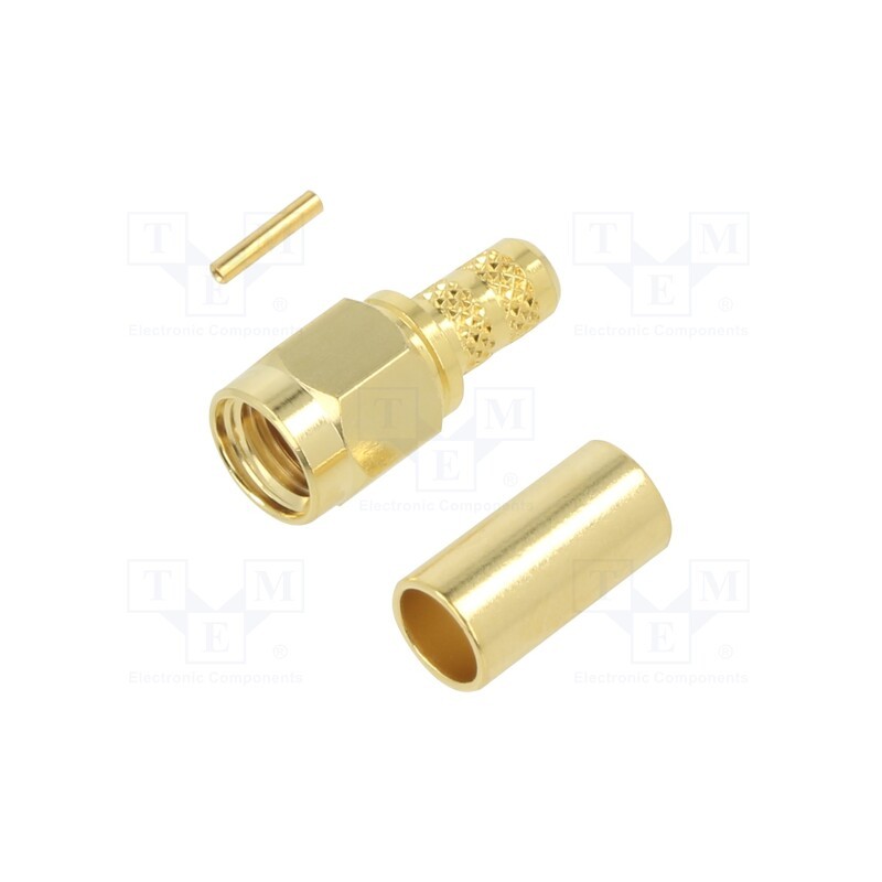 1 pcs x AMPHENOL RF - 132113RP - Plug, RP-SMA, reverse,female, straight, 50Ω, soldering,crimped