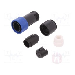 1 pcs x BULGIN - PXP4010/04P/6065 - Connector: circular, plug, male, PIN: 4, w/o contacts, for cable