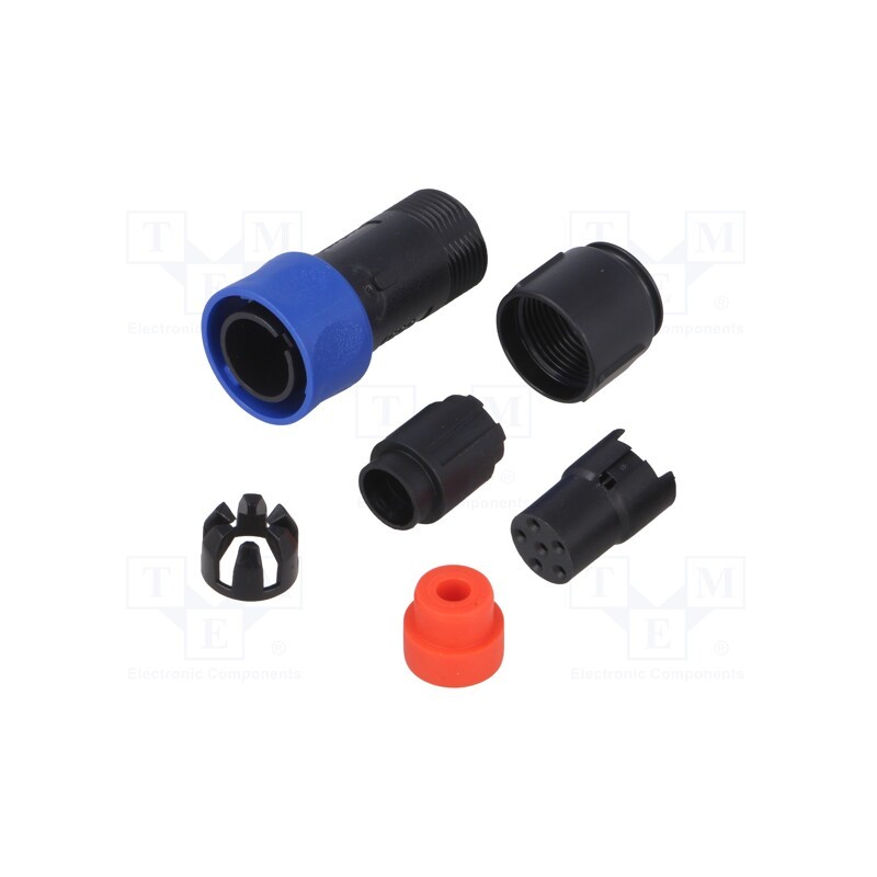 1 pcs x BULGIN - PXP4010/06S/4550 - Connector: circular, plug, female, PIN: 6, w/o contacts, for cable