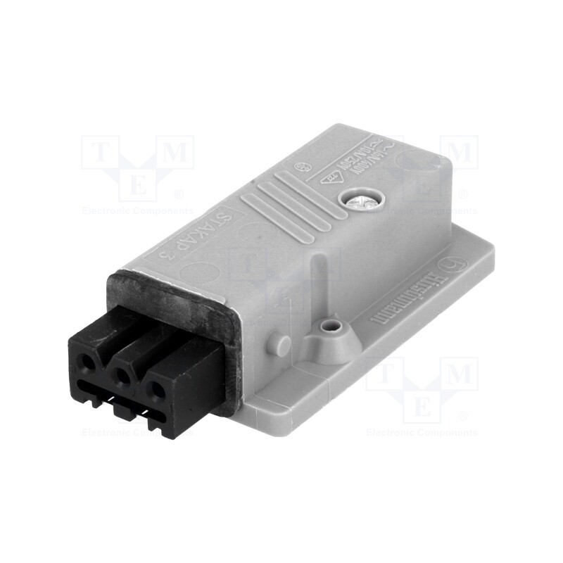 1 pcs x HIRSCHMANN - 932513106 STAKAP 3 N - Connector: rectangular, ST, socket, female, PIN: 3, tinned, IP54, 16A