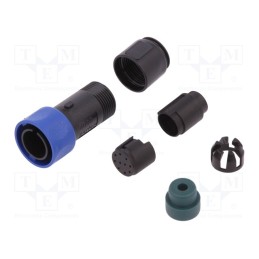 1 pcs x BULGIN - PXP4010/10P/4045 - Connector: circular, plug, male, PIN: 10, w/o contacts, for cable