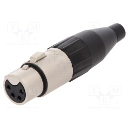 1 pcs x AMPHENOL - AC4F - Plug, XLR, female, PIN: 4, straight, for cable, soldering, tinned