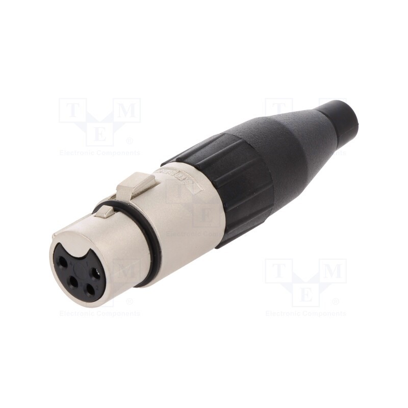 1 pcs x AMPHENOL - AC4F - Plug, XLR, female, PIN: 4, straight, for cable, soldering, tinned