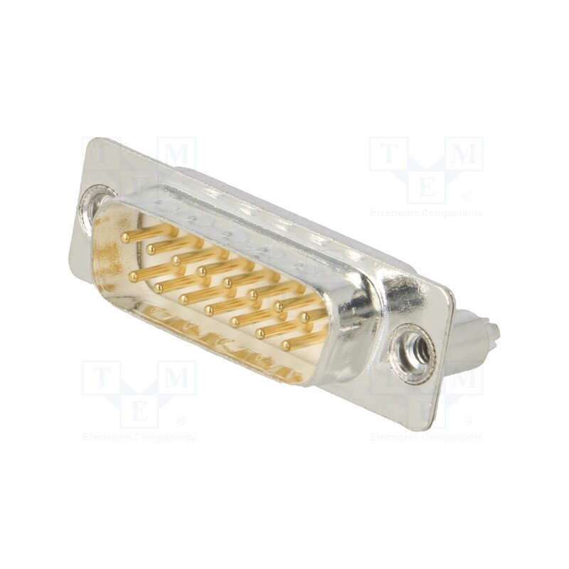 1 pcs x Deltron AG - DTS15PY/2M86UN - D-Sub, PIN: 15, socket, male, on PCBs,PCB snap, straight, THT