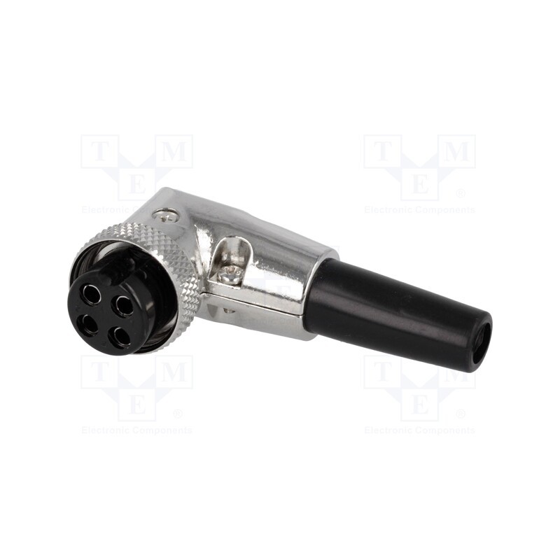 1 pcs x CLIFF - FC684224R - Plug, microphone, female, PIN: 4, for cable, angled 90°, 6mm