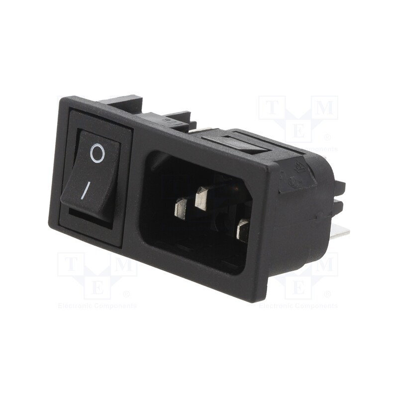 1 pcs x BULGIN - BZM27/Z0000/53B - Connector: AC supply, socket, male, 10A, 250VAC, IEC 60320, C14 (E)