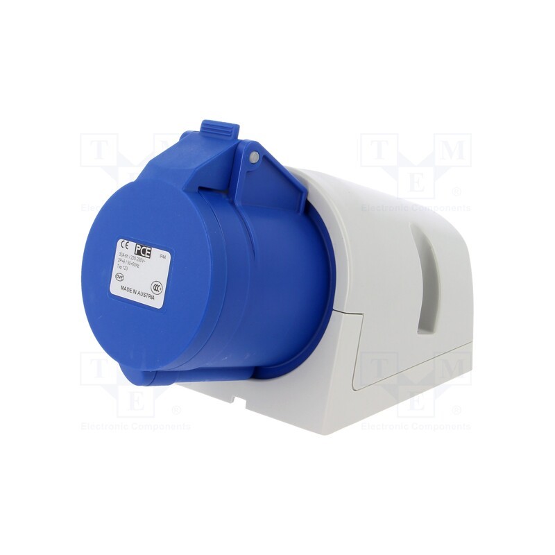 1 pcs x PCE - 123-6 - Connector: AC supply, socket, female, 32A, 230VAC, IEC 60309, IP44