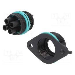1 pcs x TECHNO - THB.387.D4A - Connector: AC supply, screw terminal, female, TH387, 0.5÷4mm2