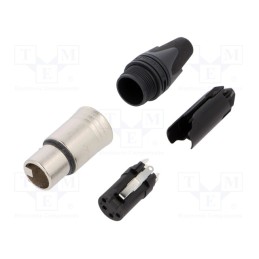 1 pcs x NEUTRIK - NC4FXX - Plug, XLR, female, PIN: 4, straight, for cable, soldering, 10A, 16AWG