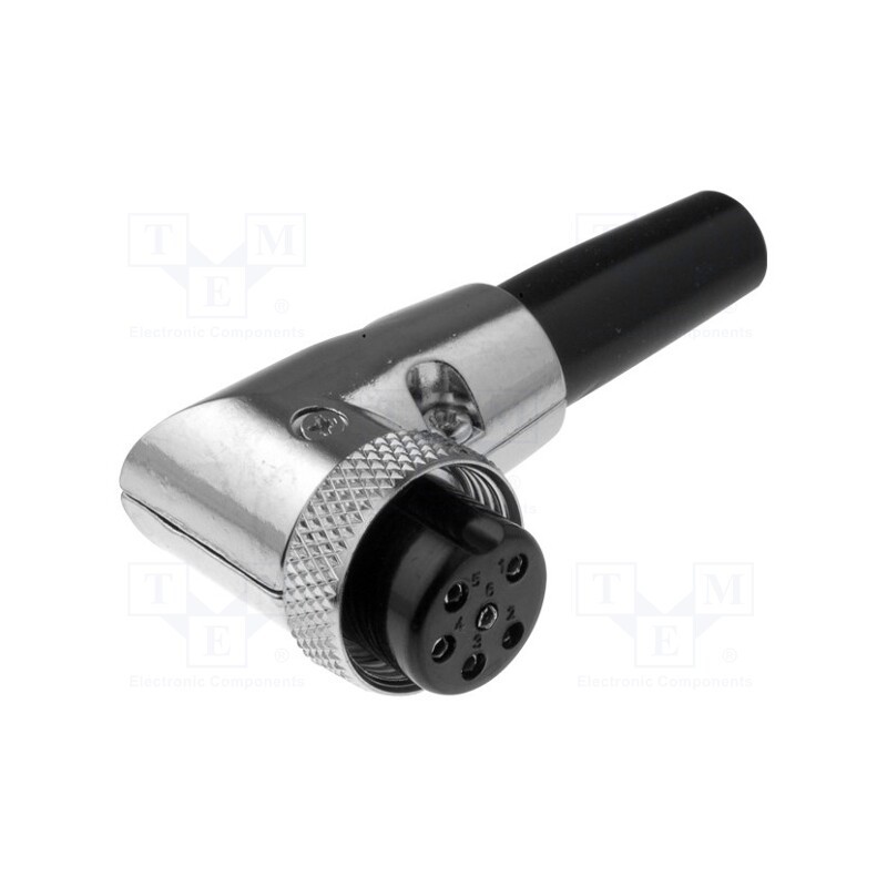 1 pcs x CLIFF - FC684226R - Plug, microphone, female, PIN: 6, for cable, angled 90°, 6mm