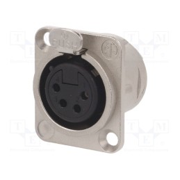 1 pcs x NEUTRIK - NC4FD-L-1 - Socket, XLR, female, PIN: 4, flange (2 holes),for panel mounting