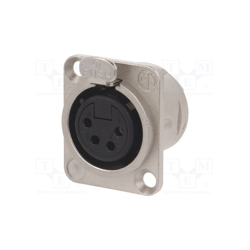 1 pcs x NEUTRIK - NC4FD-L-1 - Socket, XLR, female, PIN: 4, flange (2 holes),for panel mounting