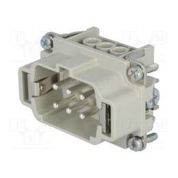 1 pcs x AMPHENOL - C14610A0061021 - Connector: HDC, contact insert, male, C146, PIN: 6, 6+PE, size E6