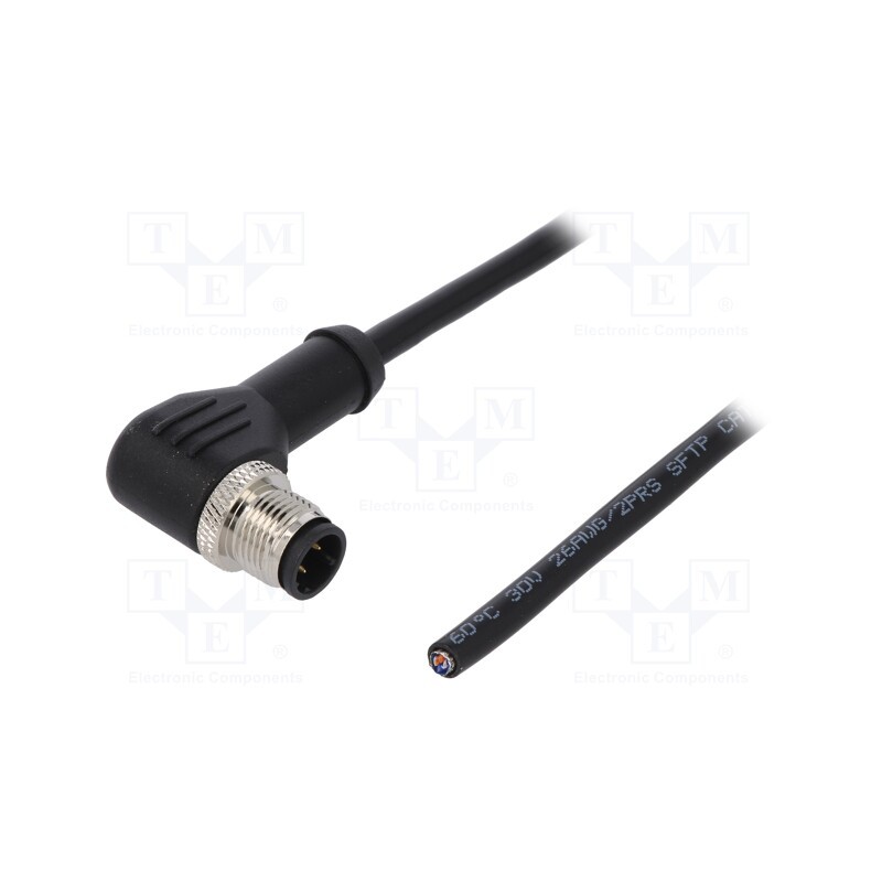 1 pcs x DEGSON ELECTRONICS - PM-M12D-04P-MM-SR8A01-00A(H) - Plug, M12, PIN: 4, male, D code-Ethernet, IP65,IP67, 250V, 4A, cable