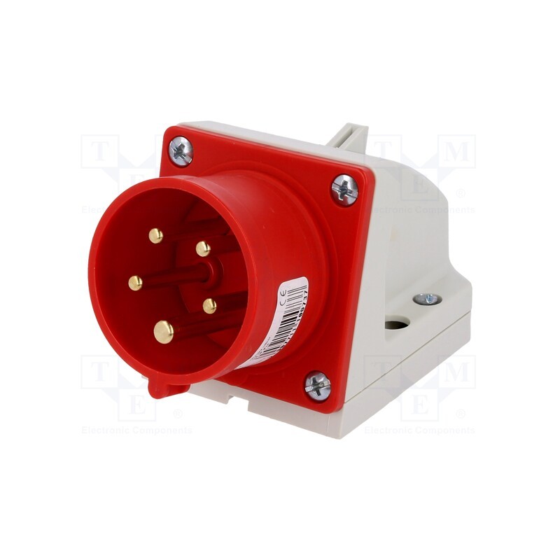 1 pcs x PCE - 515-6 - Connector: AC supply 3-phase, socket, male, 16A, 400VAC, IEC 60309