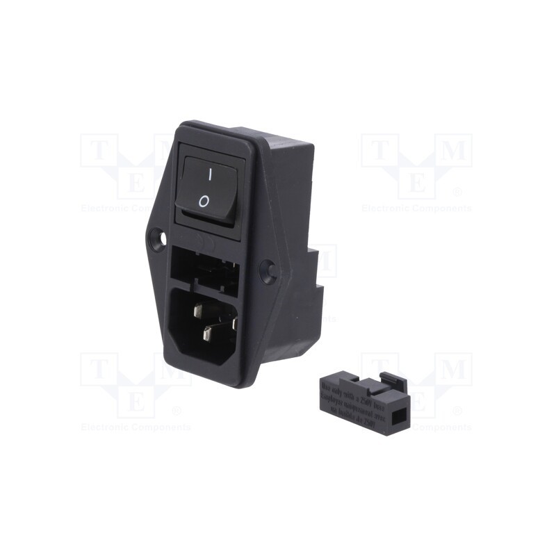 1 pcs x SCHURTER - 4304.6058 - Connector: AC supply, socket, male, 10A, 250VAC, IEC 60320, 6762