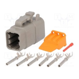 1 pcs x DEUTSCH - S-DTM 06-6 S - Connector: wire-wire, DTM, female, plug, for cable, PIN: 6, crimped
