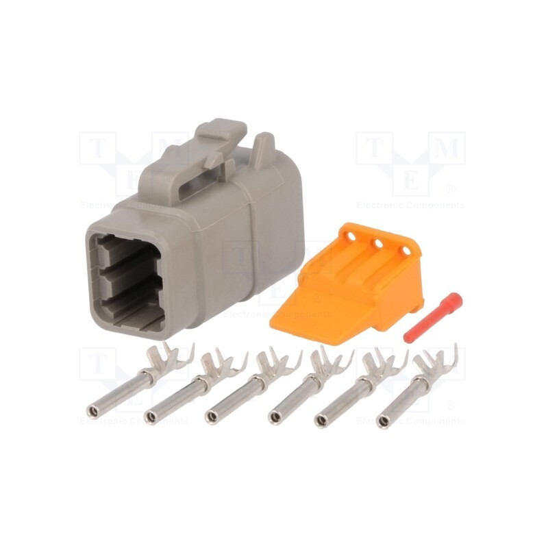 1 pcs x DEUTSCH - S-DTM 06-6 S - Connector: wire-wire, DTM, female, plug, for cable, PIN: 6, crimped