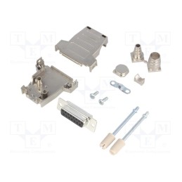 1 pcs x ENCITECH - DSSK15-M-DMS-K - D-Sub, PIN: 15, plug, female, soldering, for cable, black