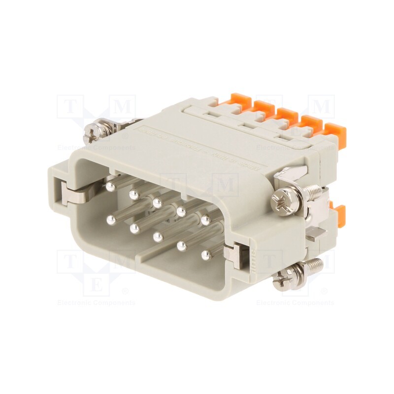 1 pcs x ILME - CSAHM 10 - Connector: HDC, contact insert, male, CSAH, PIN: 10, 10+PE, 16A, 600V