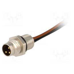1 pcs x HIRSCHMANN - 933146001 ELST 3308 RV FM 805 - Connector: M8, 0.5m, male, PIN: 3, with leads, socket, E, 4A, IP67, 60V