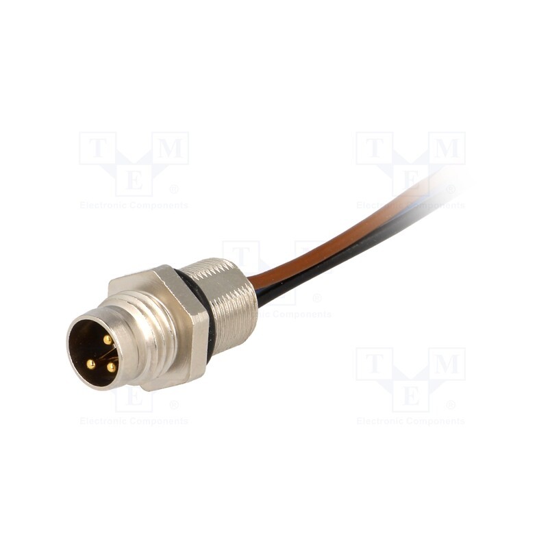 1 pcs x HIRSCHMANN - 933146001 ELST 3308 RV FM 805 - Connector: M8, 0.5m, male, PIN: 3, with leads, socket, E, 4A, IP67, 60V