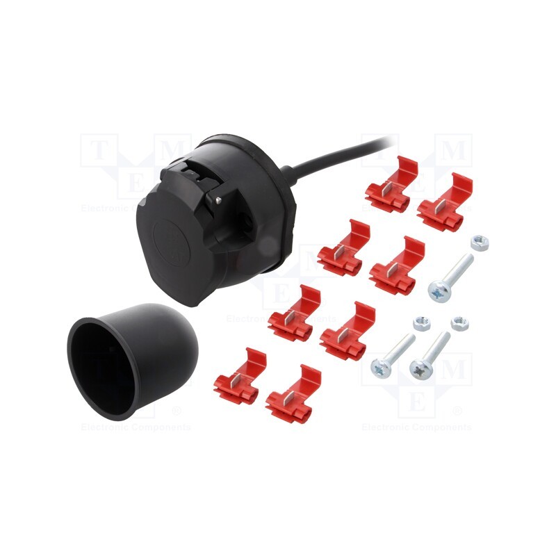 1 set x TESAT - WH12-01-150NIG - Connector: automotive, socket, for panel mounting, PIN: 7, 1.5m