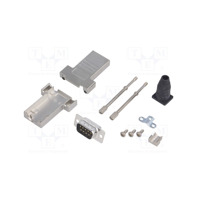 1 pcs x ENCITECH - 6355-0040-21 - D-Sub, PIN: 9, plug, male, soldering, for cable, black