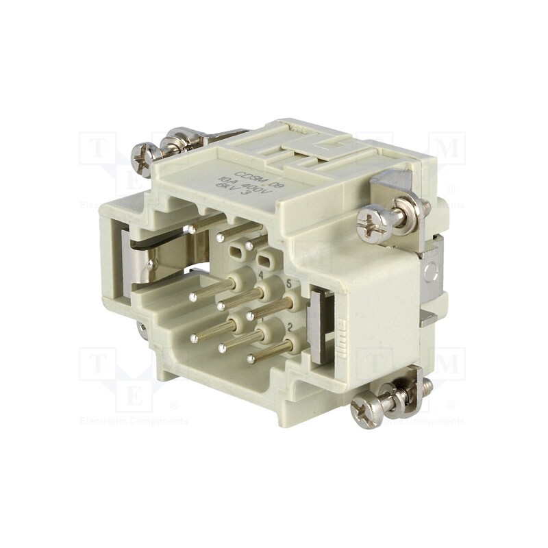 1 pcs x ILME - CDSM 09 - Connector: HDC, male, CDS, PIN: 9, 9+PE, size 44.27, 10A, 400V