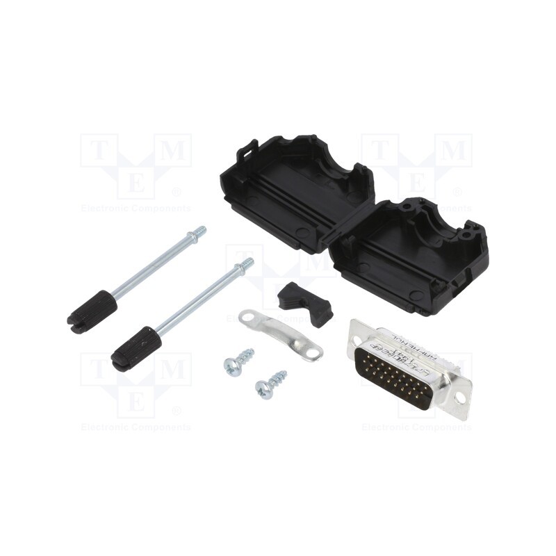 1 pcs x Amphenol Communications Solutions - L17DPPK15-M+L717HDA26P - D-Sub HD, PIN: 26, male, straight, soldering, for cable, go