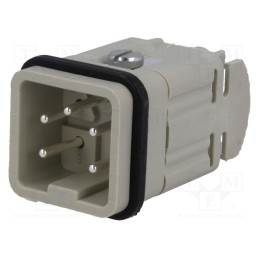 1 pcs x AMPHENOL - C14610A0040024 - Connector: HDC, contact insert, male, C146, PIN: 5, 4+PE, size A3