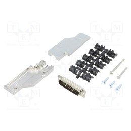 1 pcs x ENCITECH - 6355-0065-03 - D-Sub, PIN: 25, plug, male, angled 90°, soldering, for cable, black