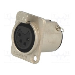 1 pcs x AMPHENOL - AC4FDZ - Socket, XLR, female, PIN: 4, straight, with push button, soldering