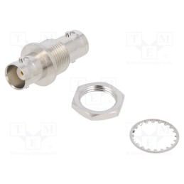 1 pcs x AMPHENOL RF - 112437 - Coupler, BNC socket,both sides, straight, 50Ω, POM