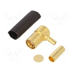 1 pcs x AMPHENOL RF - 142194 - Socket, SMB, female, angled 90°, 50Ω, soldering,crimped, for cable