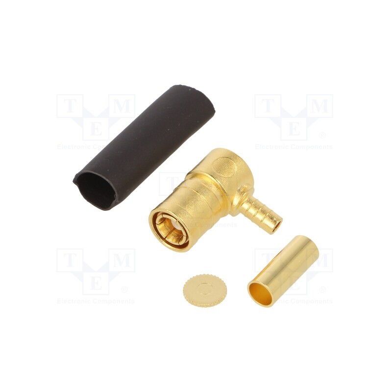 1 pcs x AMPHENOL RF - 142194 - Socket, SMB, female, angled 90°, 50Ω, soldering,crimped, for cable
