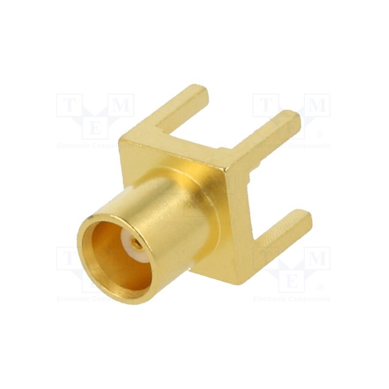 1 pcs x AMPHENOL RF - 919-109J-51PX - Socket, MCX, female, straight, 50Ω, THT, on PCBs, PTFE, gold-plated
