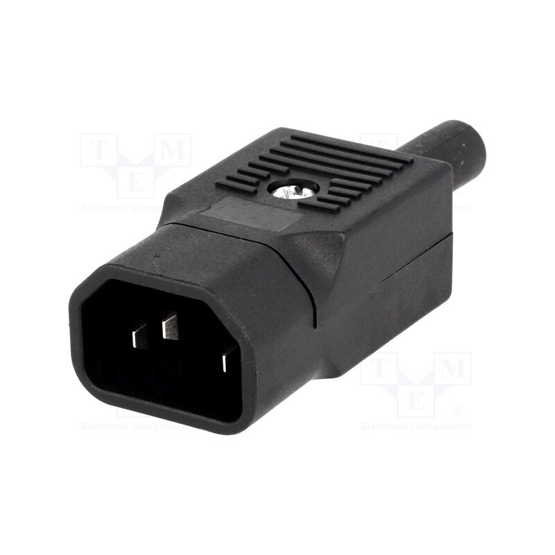 1 pcs x BULGIN - PX0686 - Connector: AC supply, plug, male, 10A, 250VAC, IEC 60320, C14 (E)