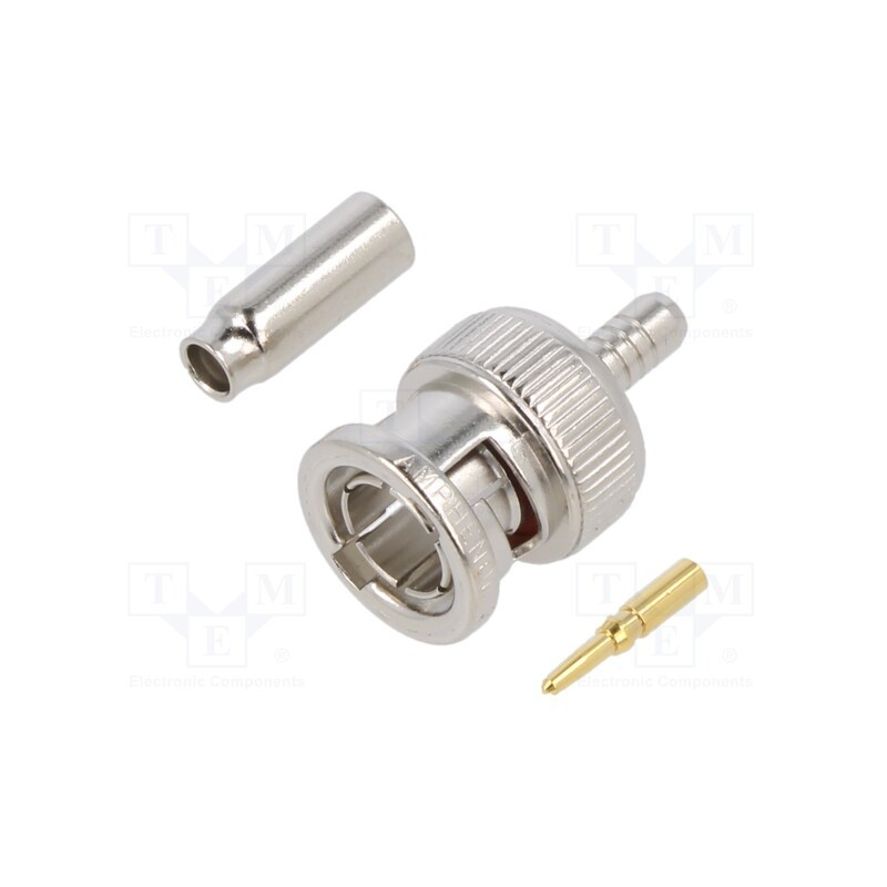 1 pcs x AMPHENOL RF - 031-71013 - Plug, BNC, male, straight, 75Ω, crimped, for cable, PTFE, -65÷165°C