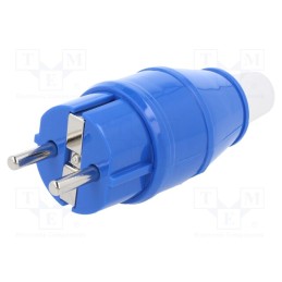 1 pcs x WEIPU - TYP131 - Connector: AC supply, male, plug, 2P+PE, 250VAC, 16A, blue, PIN: 2