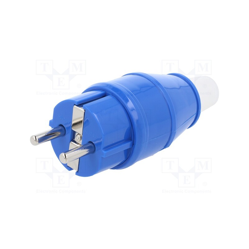 1 pcs x WEIPU - TYP131 - Connector: AC supply, male, plug, 2P+PE, 250VAC, 16A, blue, PIN: 2