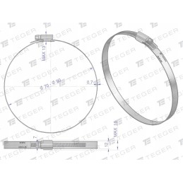 Reinforced clamp 70 90 worm clamp