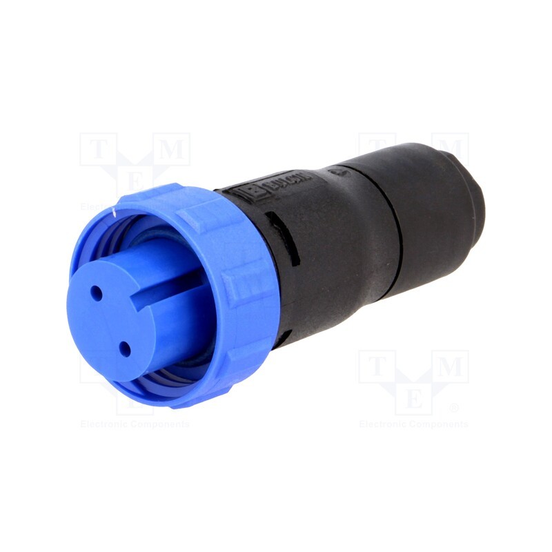 1 pcs x BULGIN - PX0410/02S/4550 - Connector: circular, plug, female, PIN: 2, w/o contacts, for cable