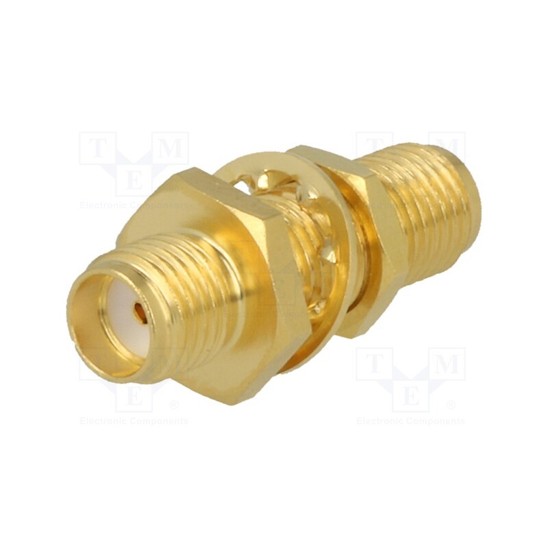 1 pcs x AMPHENOL RF - SMA7471B1-3GT50G-50 - Coupler, SMA female,both sides, Insulation: PTFE, 50Ω, 18GHz