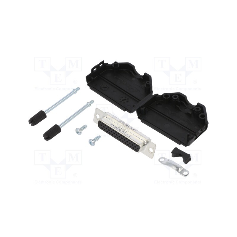 1 pcs x Amphenol Communications Solutions - L17DPPK25-BK+L77HDB44S - D-Sub HD, PIN: 44, female, straight, soldering, for cable, 