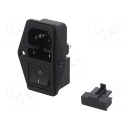 1 pcs x SCHURTER - 4304.609 - Connector: AC supply, socket, male, 10A, 250VAC, IEC 60320, C14 (E)