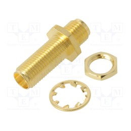 1 pcs x AMPHENOL RF - SMA7471B1-3GT50G-50 - Coupler, SMA female,both sides, Insulation: PTFE, 50Ω, 18GHz