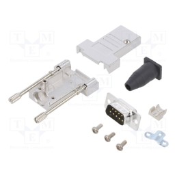 1 pcs x ENCITECH - DTSL09-LJSRG-T-DMP-W-K - D-Sub, PIN: 9, plug, male, soldering, for cable, white