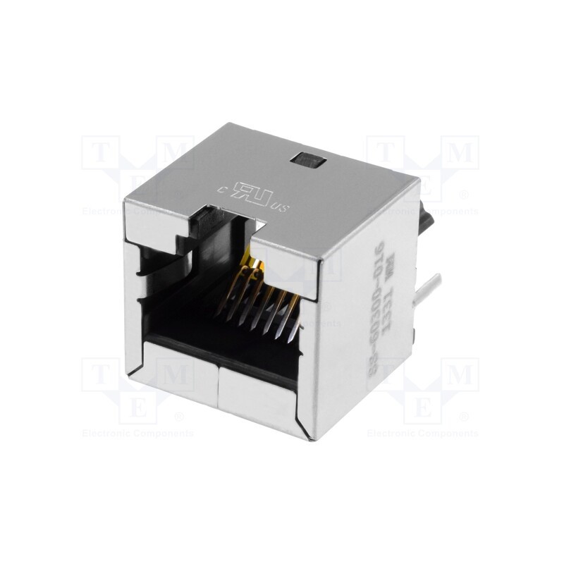 1 pcs x BEL FUSE - SS-60300-016 - Socket, RJ45, PIN: 8, Cat: 6a, shielded, Layout: 8p8c, on PCBs, THT