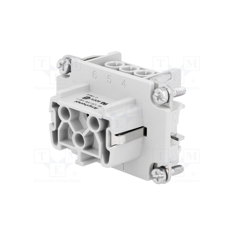 1 pcs x AMPHENOL - C14610B0061021 - Connector: HDC, contact insert, female, C146, PIN: 6, 6+PE, size E6